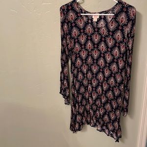 Mossimo flow dress black background, size L